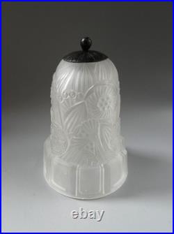 Tulipe / Abat jour Art Déco verre pressé Hettier & Vincent Era Muller Degué
