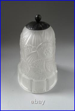 Tulipe / Abat jour Art Déco verre pressé Hettier & Vincent Era Muller Degué