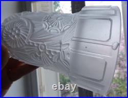 Tulipe / Abat jour Art Déco verre pressé Hettier & Vincent Era Muller Degué