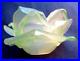 Tulipe Rose, verre jaune ouraline 13 pétales, trou pour douille, Art Déco
