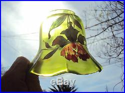 Tulipe en verre pour lampe à pétrole décor fleurs