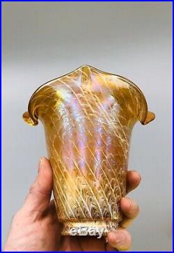 Tulipe verre irisé pour lampe applique Art Déco / Nouveau 1900 Bohème LOETZ