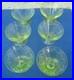 V58 Service Verre Vraie Ouraline 6 Verre Coupe Champagne Art Déco Ancien fluo