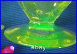 V58 Service Verre Vraie Ouraline 6 Verre Coupe Champagne Art Déco Ancien fluo