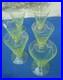 V58 Service Verre Vraie Ouraline 6 Verre a Vin Art Déco Ancien fluo