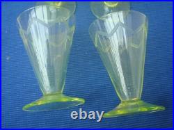 V58 Service Verre Vraie Ouraline 6 Verre a Vin Art Déco Ancien fluo