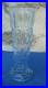 V72 Joli Grand Vase Verre Moulé D'ARGYL Bleuté Art Déco Géométrique