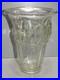- VASE ART DECO TRONCONIQUE VERLUX AUX PERRUCHES Verre Moulé Pressé 1930