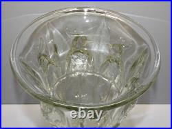- VASE ART DECO TRONCONIQUE VERLUX AUX PERRUCHES Verre Moulé Pressé 1930