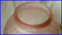 VASE EN VERRE MOULE PRESSE ART DECO GRAND MODELE 31 cm