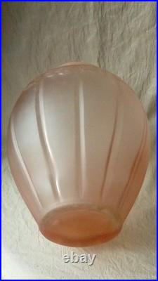 VASE EN VERRE MOULE PRESSE ART DECO GRAND MODELE 31 cm