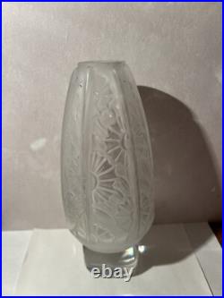 VERART SABINO VASE EN VERRE Presse Moule ART DECO 1920 /40 Signe 17 Cm Haut