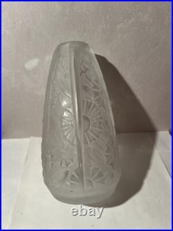 VERART SABINO VASE EN VERRE Presse Moule ART DECO 1920 /40 Signe 17 Cm Haut