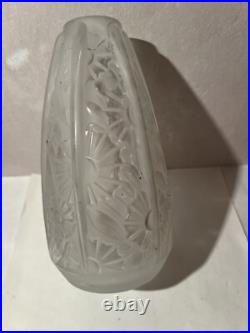 VERART SABINO VASE EN VERRE Presse Moule ART DECO 1920 /40 Signe 17 Cm Haut