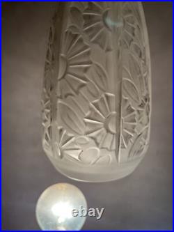 VERART SABINO VASE EN VERRE Presse Moule ART DECO 1920 /40 Signe 17 Cm Haut