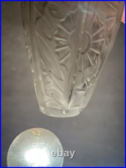 VERART SABINO VASE EN VERRE Presse Moule ART DECO 1920 /40 Signe 17 Cm Haut