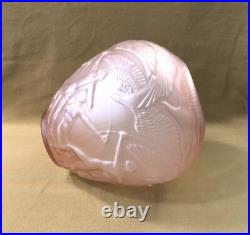 Vase ARCHERS dans le gout de LALIQUE verre pressé moulé ART DECO 25cm Hommes nus