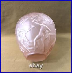 Vase ARCHERS dans le gout de LALIQUE verre pressé moulé ART DECO 25cm Hommes nus