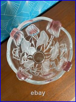 Vase ART DECO 1930, verre opalescent, à décors de tulipes