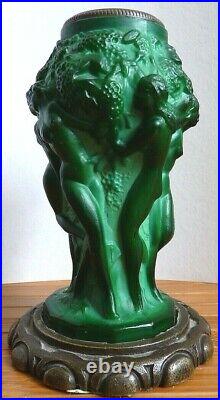 Vase ART DECO de Heinrich Hoffmann (1875-1939) Bohème bougeoir femme nue