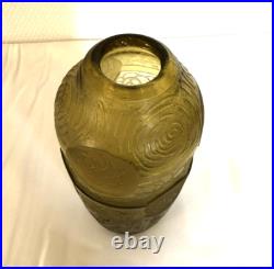 Vase ART DECO verre gravé à l'acide signé MONTJOYE SD 21 cm SAINT DENIS cristal