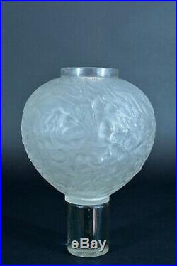 Vase Ancien Signé René Lalique Modèle Gui Art Deco Verre Glass 1920 rare