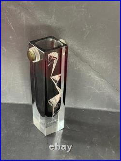 Vase Art Déco Anatole Riecke signé daté 1939 cubisme portrait femme