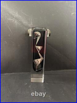Vase Art Déco Anatole Riecke signé daté 1939 cubisme portrait femme