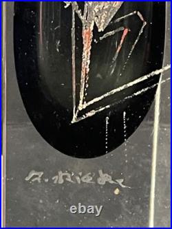 Vase Art Déco Anatole Riecke signé daté 1939 cubisme portrait femme