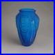 Vase Art Déco Bleu En Verre 1920