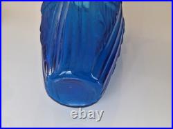Vase Art Déco Bleu En Verre 1920