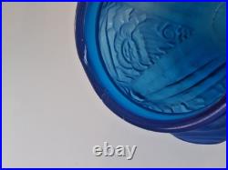 Vase Art Déco Bleu En Verre 1920