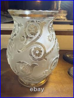 Vase Art Deco En Verre Attribué À Pierre D'Avesn Pour Daum