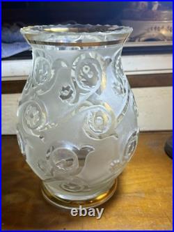 Vase Art Deco En Verre Attribué À Pierre Davesn Pour Daum