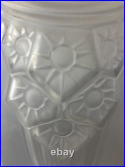 Vase Art Déco En Verre Dépoli Signé Muller Freres