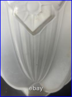 Vase Art Déco En Verre Dépoli Signé Muller Freres