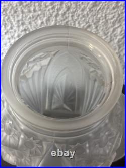 Vase Art Déco En Verre Dépoli Signé Muller Freres