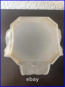Vase Art Déco En Verre Dépoli Signé Muller Freres