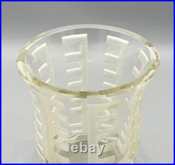 Vase Art Deco En Verre Grave Au Jet De Sable Signe Jean Luce Vers 1930 Era Daum