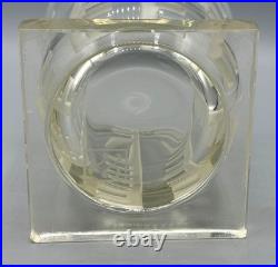 Vase Art Deco En Verre Grave Au Jet De Sable Signe Jean Luce Vers 1930 Era Daum