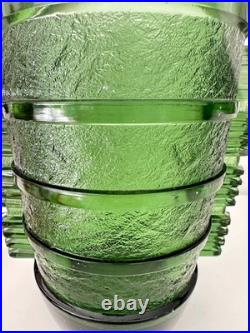 Vase Art Déco En Verre Moulé vert sapin