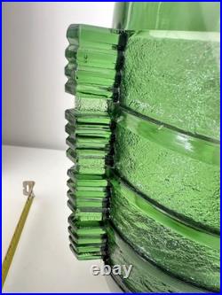 Vase Art Déco En Verre Moulé vert sapin