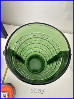 Vase Art Déco En Verre Moulé vert sapin