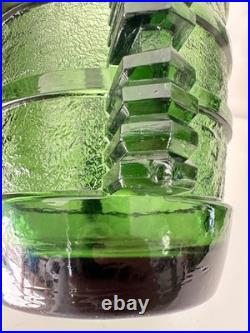 Vase Art Déco En Verre Moulé vert sapin