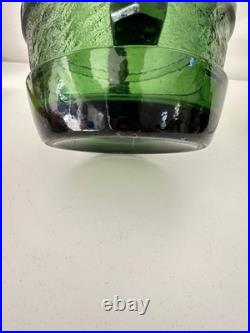 Vase Art Déco En Verre Moulé vert sapin