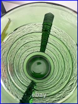 Vase Art Déco En Verre Moulé vert sapin