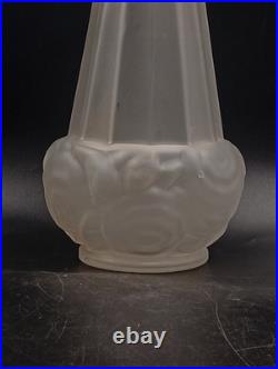 Vase Art Déco Espaivet Verre Moulé Pressé Blanc Satiné France 1920 1930