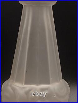 Vase Art Déco Espaivet Verre Moulé Pressé Blanc Satiné France 1920 1930