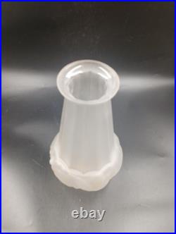Vase Art Déco Espaivet Verre Moulé Pressé Blanc Satiné France 1920 1930
