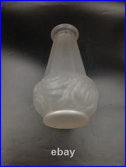 Vase Art Déco Espaivet Verre Moulé Pressé Blanc Satiné France 1920 1930